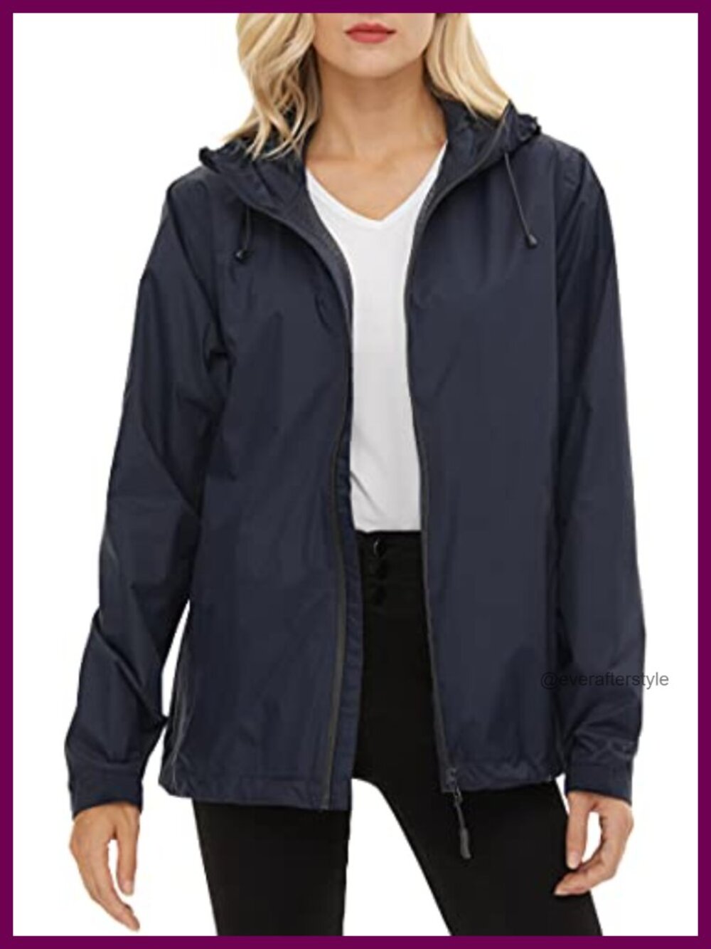 Women's Lightweight Waterproof Nylon Rain Jacket
